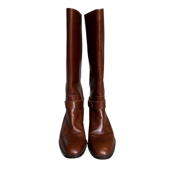Vintage Etienne Aigner Womens Riding Boot Sz 7.5 Brown Leather Equestrian Preppy - Picture 7 of 14